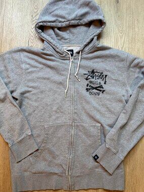 Vintage Stüssy grey zip up hoodie